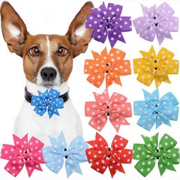 Dog Apparel 50/100pcs Polka Dots Bow Ties Pet Collar Accessories Flower-Collar Bowties Grooming Supplies