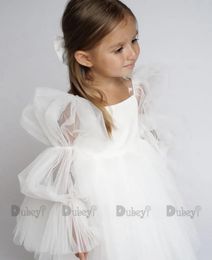 Born Baby Girls Birthday Dress for Toddlers White Wedding Party Gown Baptism Ceremony Vestido 3Y Infantil Clothing Kids 240416