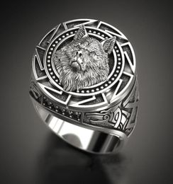 Vintage Silver Plated Relief Wolf Head Ring For Mens Gothic Steampunk Party Anniversary Ring Jewelry Hip Hop Accessories Gift2752059