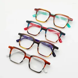 Sunglasses Frames High Quality Design Vintage Acetate Square Optical Glasses Men Women Prescription Eyeglasses Japanese Handmade Eyewear
