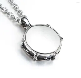 Pendant Necklaces WAWFROK Men's Fashion Necklace Jazz Band Drummers Drums Initial Stainless Steel Rocker Long Chain Men Jewellery