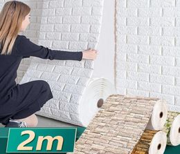 Wallpapers 2023 2mX70cm 3D Brick Wall Stickers DIY Decor SelfAdhesive Waterproof Wallpaper For Kids Room Bedroom Kitchen Home4164088