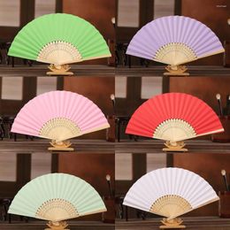 Decorative Figurines DIY Chinese Folding Fan Wooden Bamboo Antiquity Fold Hand Blank Paper Calligraphy Painting Children Drawing