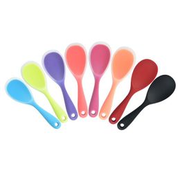 Spoons Pure Colour Sile Rice Spoon Household Non Stick Shovel Hanging Tableware Home Kitchen Tool Yfa1939 Drop Delivery Garden Dining Dh2Sl