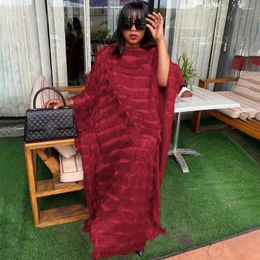 Ethnic Clothing African Mom Fashion Loose Bubu Dress Fluffy Fabric Round Neck Bat Sleeve