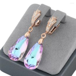 Dangle Earrings Trend Ethnic Bride Drop Wedding Jewellery 585 Rose Gold Colour Hanging High Quality Daily Fine