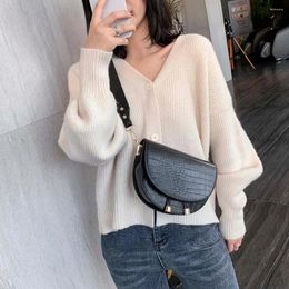 Shoulder Bags Women's Designer Crossbody Bag 2024 Retro Crocodile Pattern Semicircle Female Ladies Fashion Casual Daily Handags