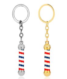 Barber Shop 3D Pole Pendant Keychain 2Colors Hip Hop Barber Hairdresser Jewellery Gifts For Hairdesigner2960951