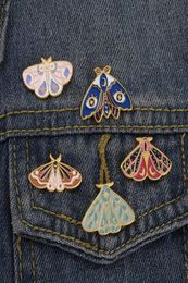 Women Insect Series Clothes Brooches Butterfly Moth Model Drop Oil Pins European Alloy Moon Eye Enamel Cowboy Backpack Badge Jewel3371082