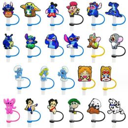 Drinking Straws New Styles Blue St Toppers Ers Charms Pvc Reusable Dust Plug Cartoon Decoration Accessories For Sts Drop Delivery Home Otfri