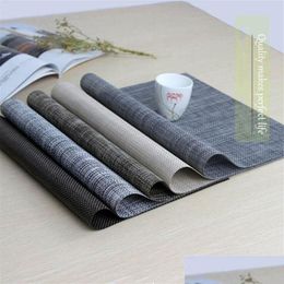 Mats & Pads Placemats Dining Table Mat Stain Slip Resistant Washable Pvc Heat Insation El Restaurant Drop Delivery Home Garden Kitchen Dhyzd