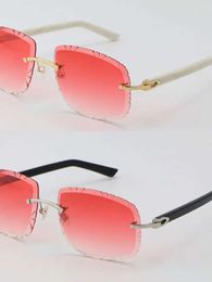 Retro Polarized T8272 Rimless Black White Plank sses Women Hot Unisex Sun lasses Driving Metal Frame Eyeglasses old Brown Diamo Driving F