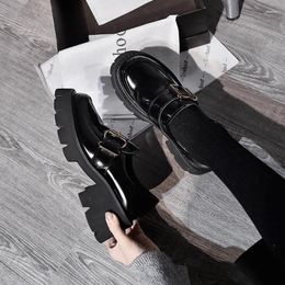 Casual Shoes Flat Black For Women Loafers With Fur British Style Female Footwear Square Toe 2024 Fashion Women's Clogs Platform