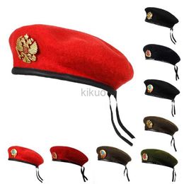 Berets Octagonal wool hat adjustable beret multifunctional neutral hat solid colored beret hat warm fashionable autumn winter d240417