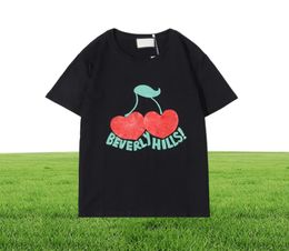 2022s beverly hills Cherry designer tshirt men fashion luxury clothing short sleeve women Punk print letter Summer Skateboard bre5664180