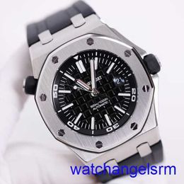 AP Mechanical Wrist Watch Royal Oak Offshore 15710ST Men's Watch Steel Black Disc Automatic Mechanical Swiss Luxury Watches Luxury Sports Watch Diameter 42mm