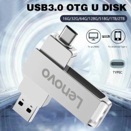 Adapter Lenovo 2TB Flash Drive 2 In 1 High Speed Pendrive 128GB 256GB 512GB 1TB USB 3.0 Typec Waterproof USB Stick OTG USB Memory