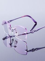 Sunglasses Women Reading Glasses Rimless Frame Purple Female Hyperopia High Clear Lens Frameless Ladies For Elderly Presbyopic Eye6310863