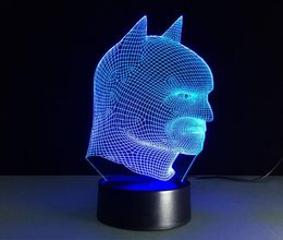 Cool Christmas Gifts Batman vs Superman 3D Acrylic LED Lantern Night Light Touch Desk Table Lamp Glow in the Dark Action Figure To4216039