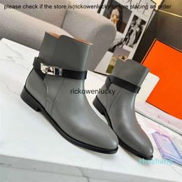 Buckles Design Elegant Womens Ankle Boots Ladies Party Wedding Dress Martin Boot Famous Winter