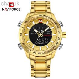 Armbanduhr Naviforce Luxus Marke Herren Sport Watch Gold Quarz LED LED Clock Männer wasserdichtes Handgelenk Männliche Militär Uhren Relogio Maskulino D240417