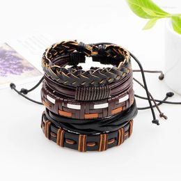 Charm Bracelets Fashion Multilayer Adjustable Man Leather Woven Rope Women Bangles Trendy High Quality Jewelry Accessory