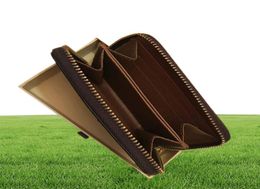 2022 Card Holders Classic brown flower design short Wallet Men Women brand wallet single zipper coin purse with gift box Holders b4601573