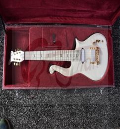 Diamond Series Prince White Cloud Electric Guitar Gold Hardware Deluxe Purple Croco Leather Hardcase Red Inner Top Selling7216223