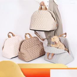 Dog Carrier Puppy Go Out Portable Handbag Bag For Car Seat Outdoor Travel Bed Belt Washable Tote Bags Chihuahua Yorkshir Drop Delivery Ota4J