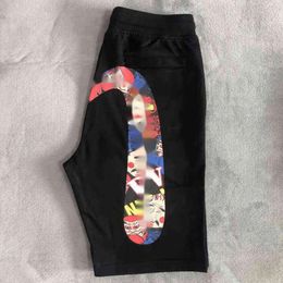 Harajuku Y2K Men's Gym Shorts evisue Shorts Casual Japanese Fashion Brand M Printed Wide Leg evisue Shorts Summer Men Clothing 568