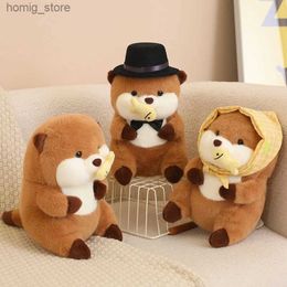 Plush Keychains 30cm Cartoon Otter With Hat Fish Plush Toys Cute Soft Lovely Stuffed Pillows Dolls For Birthday Festival Gift Y240415