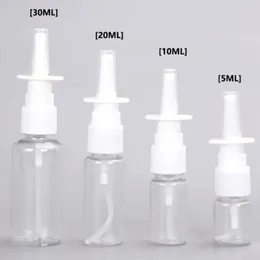 Storage Bottles 20Pcs 5ml 10ml 20ml 15ml 30ml Empty Clear Plastic Nasal Spray Pump Sprayer Mist Nose Bottle For Saline Solutions