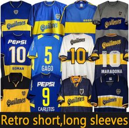 84 95 96 97 98 Boca Juniors Retro Soccer Jersey Maradona ROMAN Caniggia RIQUELME 1997 2002 PALERMO Football Shirts Maillot Camiseta de Futbol 99 00 01 02 03 04 05 06 Home