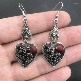 Dangle Earrings 1Pair Gothic Mysterious Jewelry Personality Bats Heart-shaped Pendant Ladies Retro Halloween