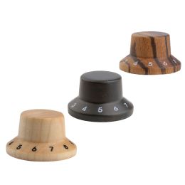 Cables Dopro 2pcs/4pcs Wood Knobs ST Bell Knobs Wood Control Knobs Guitar Bass Top Hat Knobs with Numbers Maple/Rose/Zebra Wood