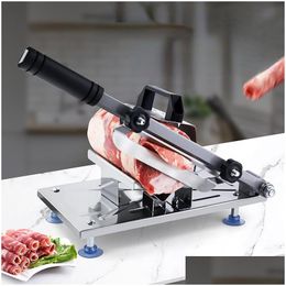Meat Poultry Tools Potry Stainless Steel Slicer Mutton Roll Household Mtifunction Chopper Pot Shaver Adjustable Thickness 230922 Drop Otrtl