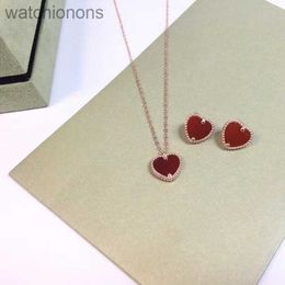 AAA high version vanclef clover necklace original brand logo Seiko Little Red Heart Love Necklace for Women Plated with Rose Gold Red High Quality Jeweliry Gift