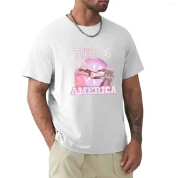 Men's Polos THIS IS AMERICA - SAD JAPANESE ANIME AESTHETIC T-Shirt Clothes T Shirts For Men Graphic