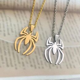 Pendant Necklaces Spider Logo Stainless Steel Fashion Women And Men Titanium Jewelry.