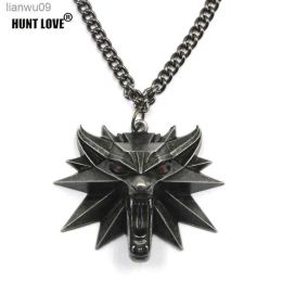 Necklaces Wizard Book Series Wolf Head Medallion Pendant Necklace Wild Hunt Monster Cosplay Uncivilized Games Animal Wolf Chain Necklace L23