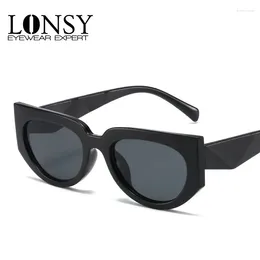 Sunglasses LONSY Retro Cool Small Frame Cat Eye Women 2024 Design Sun Glasses Female Fashion Feminino