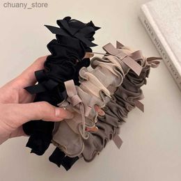 Headbands Headbands for women girl hair accessories band korean bow luxury designer hoop fascinators elegant scrunchie vintage new in Gift Y240417