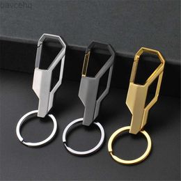 Keychains Lanyards Simple Business Men Metal Key Chain Fashion Car Wallet Carabiner Holder Classical Waist Hanging Pendant Keyring Bag Accessories d240417