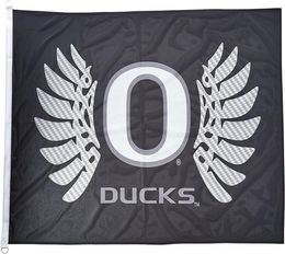 Oregon Ducks Wings flag Black 3x5FT 150x90cm Printing 100D polyester Indoor Outdoor Decoration Flag With Brass Grommets Shipp202k2374448