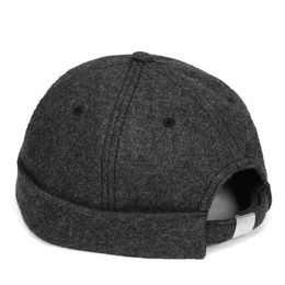 660G Berets Winter Brimless Cap for Men Wool Hat Skully Beanies Design Male Beret Large Head Landlord Big Caps Street Trendy Hip Hop 2023 d24418