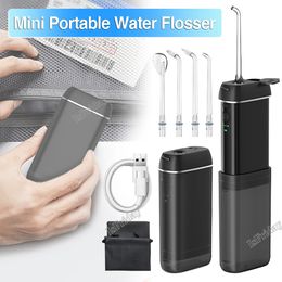 Portable Water Flosser Oral Irrigator Dental Water Jet Pick Mouth Washing Machine for Teeth Cleaning Floss Device Thread 140ml 240403