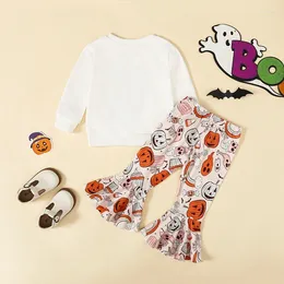 Clothing Sets Baby Toddler Girl Clothes Halloween Outfits Long Sleeve Tops And Cartoon Print Flare Pants Set