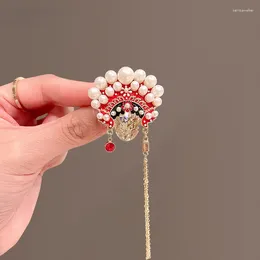 Brooches Chinese Style Face Mask Brooch Women's Tassel Pendant Coat Suit Accessories Multifunctional Button Pins Year's Gift