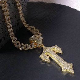 designer necklace Winter Full Diamond High Quality Alloy Sword Pendant Necklace for Mens Cuban Chain