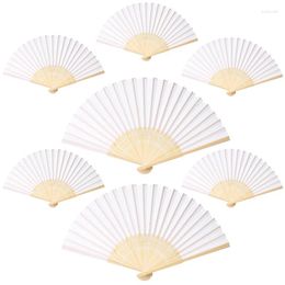 Decorative Figurines 1PC Silk Fabric Bamboo Folding Hand Fan Wedding Personalised Fans Party Decor Art Craft Chinese Dance DIY